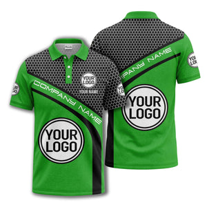 hexagonal grid monogram logo corporate polo shirt for men