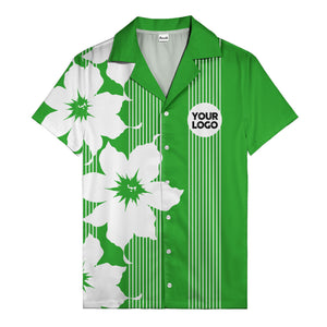 maple leaf & flag stripes patriotic custom multi color hawaiian shirt
