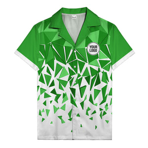modern abstract triangular geometric hawaiian shirt for men