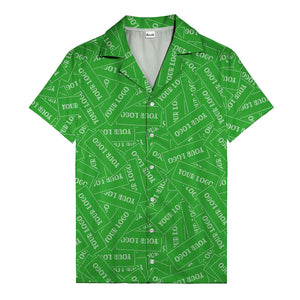 monochrome your logo repeat text graphic hawaiian shirt for men