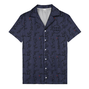 soccer stick figures & footballs fun cartoon hawaiian shirt