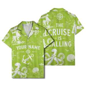 anchor octopus compass nautical adventure hawaiian shirt for men