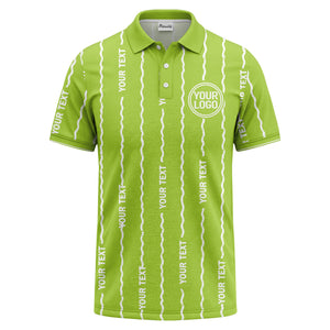 custom logo circle & wavy lines personalized polo shirt