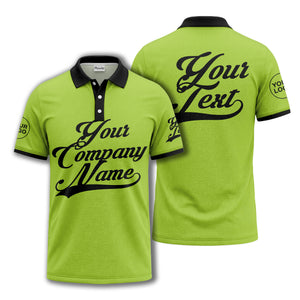 custom script logo corporate casual polo shirt for men