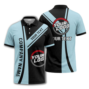 customizable company logo diagonal stripe polo shirt for corporate teams