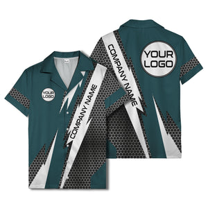 hexagonal grid lightning bolt geometric hawaiian shirt for men