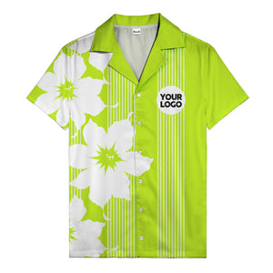 maple leaf & flag stripes patriotic custom multi color hawaiian shirt