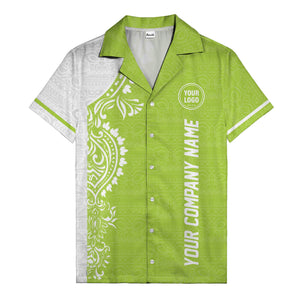 polynesian tribal tattoo motifs black white custom logo hawaiian shirt