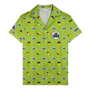 sunglass rubber duckies & custom logo circles fun hawaiian shirt for men