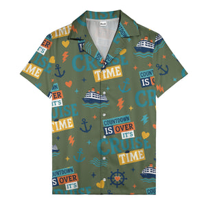 cruise ships & anchors cartoon fun hawaiian shirt for vacation