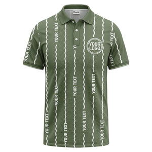 custom logo circle & wavy lines personalized polo shirt