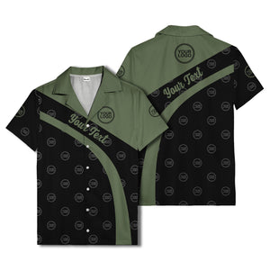 diagonal black stripe custom logo personalized hawaiian shirt