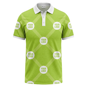 diagonal stripes & repeating custom logo polo shirt for men