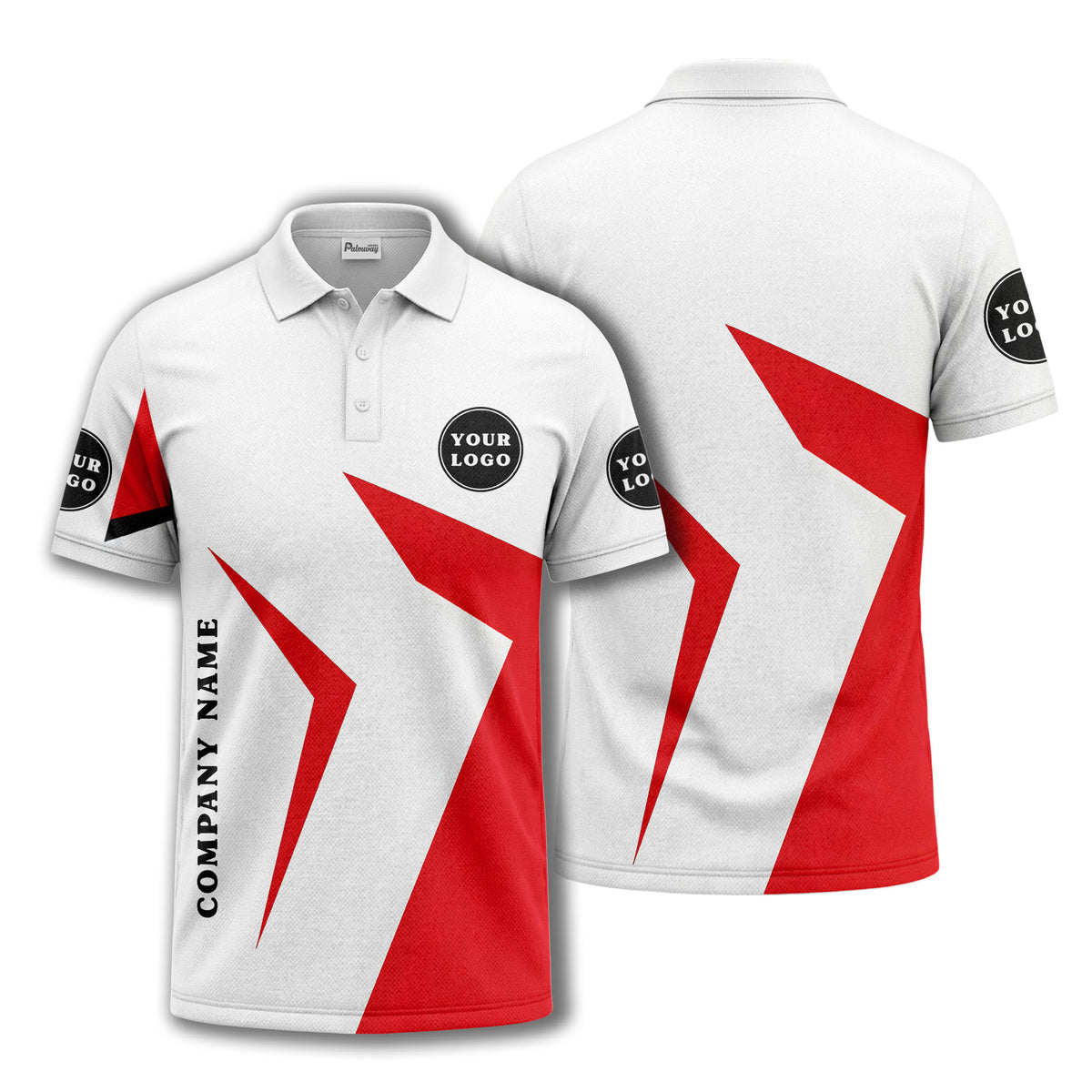 Custom Color Block Team Polo Shirt – Personalized Company Logo & Name, Multiple Colors