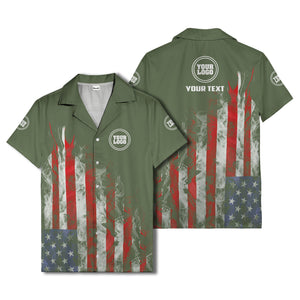 fiery bald eagle & stars stripes hawaiian shirt for men