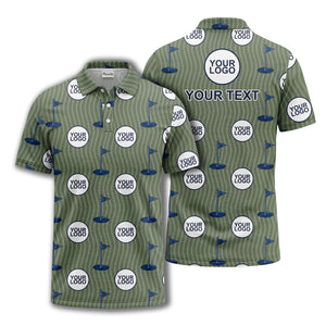 golf flag logo repeat pattern country club golf polo shirt