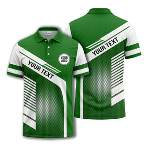 hexagon diagonal stripe geometric custom logo modern polo shirt