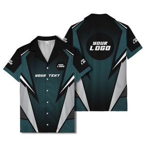 hexagon grid lightning bolt hawaiian shirt for men