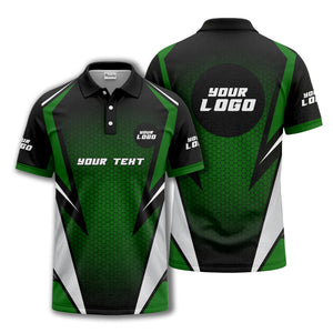 hexagonal grid geometric lines modern tech-inspired polo shirt