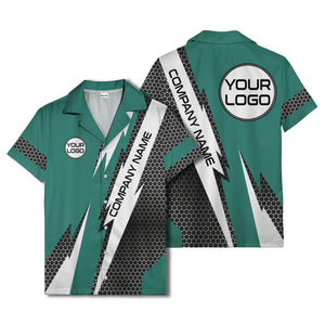 hexagonal grid lightning bolt geometric hawaiian shirt for men