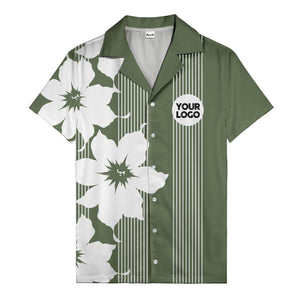 maple leaf & flag stripes patriotic custom multi color hawaiian shirt