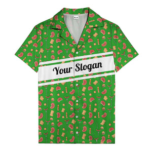 steak sausage burger cartoon grill repeat hawaiian shirt
