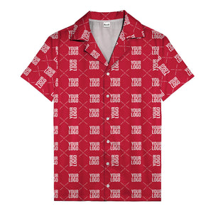custom logo diamond repeat monochrome hawaiian shirt for men