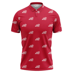 your logo repeat pattern black customizable professional polo shirt