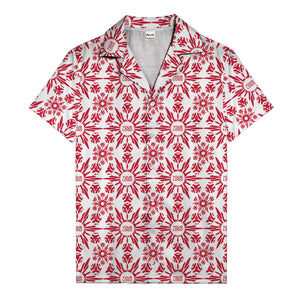 watercolor palm leaf repeat tropical hawaiian shirt for men