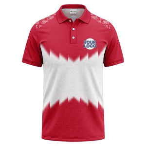 zigzag gradient custom logo polo shirt for men