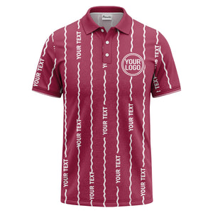 custom logo circle & wavy lines personalized polo shirt