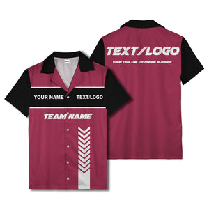 customizable chevron stripes white text graphic hawaiian shirt
