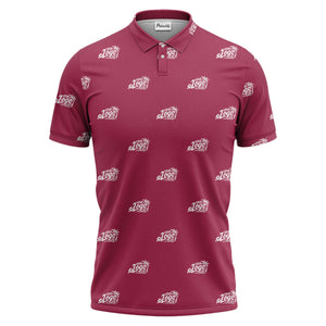 your logo repeat pattern black customizable professional polo shirt
