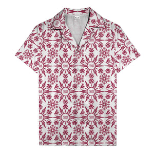 watercolor palm leaf repeat tropical hawaiian shirt for men