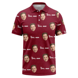 custom face portrait repeat polo shirt