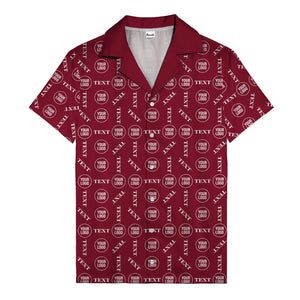custom text & logo repeat pattern hawaiian shirt