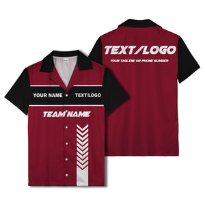 customizable chevron stripes white text graphic hawaiian shirt
