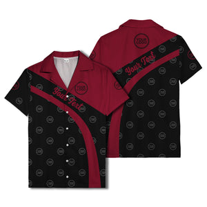 diagonal black stripe custom logo personalized hawaiian shirt