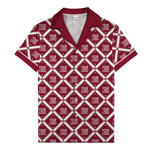 diamond repeat logo geometric hawaiian shirt for men