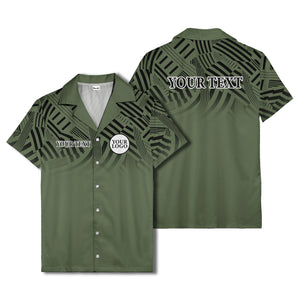 geometric waves & stripes abstract hawaiian shirt for men