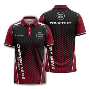 modern chevron stripes personalized logo corporate polo shirt