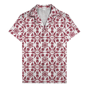 watercolor palm leaf repeat tropical hawaiian shirt for men