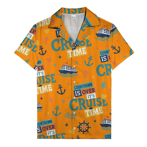 cruise ships & anchors cartoon fun hawaiian shirt for vacation