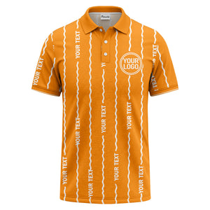 custom logo circle & wavy lines personalized polo shirt