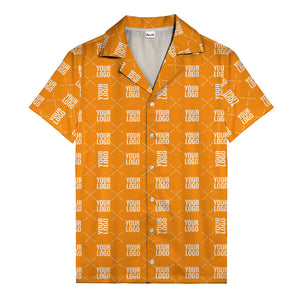 custom logo diamond repeat monochrome hawaiian shirt for men