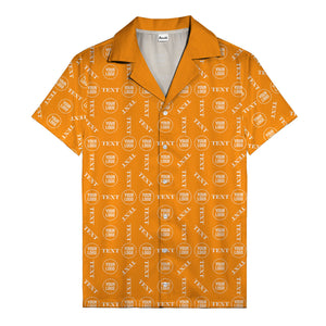 custom text & logo repeat pattern hawaiian shirt