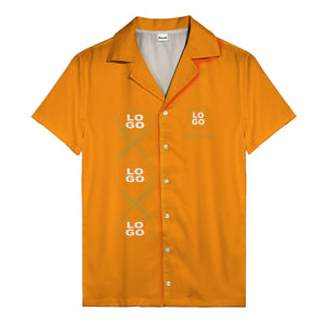 infinity symbol & shield crest black gold hawaiian shirt for men