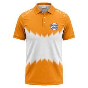 zigzag gradient custom logo polo shirt for men