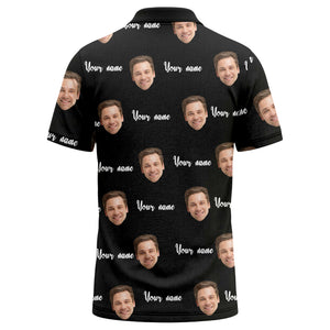 custom face portrait repeat polo shirt