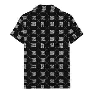 custom logo diamond repeat monochrome hawaiian shirt for men